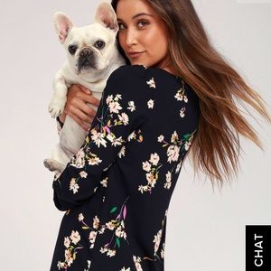 Lulu's floral long sleeve dress size small